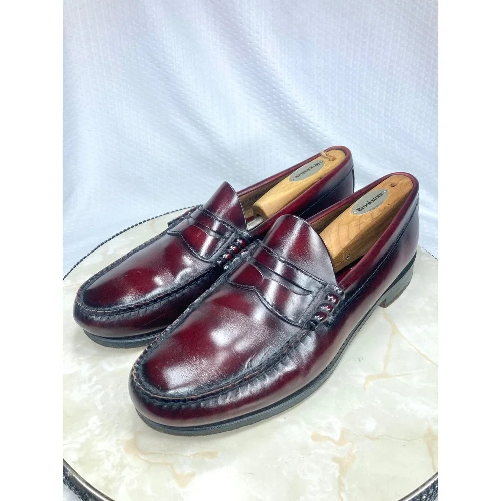 G.H. Bass Weejuns Leather enny Loafers Men Sz 10 Burgundy Academia Dressy Shoes